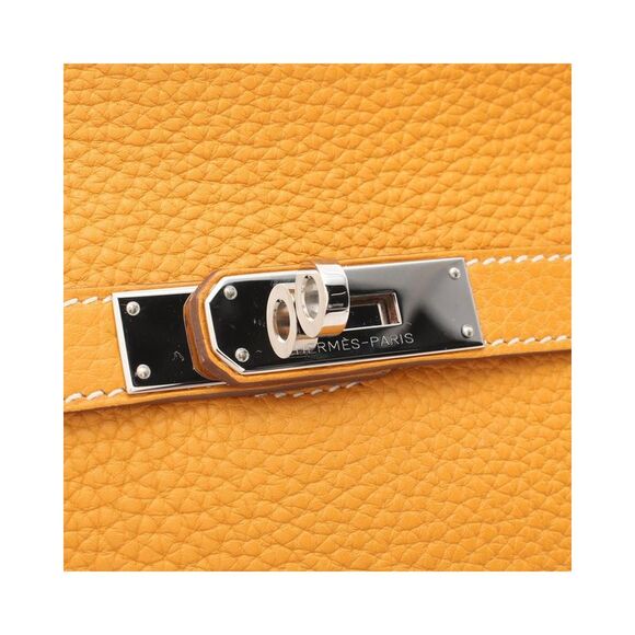 Pre Loved Hermes Leather Crossbody Bag Women Orange Shopper Bags - Picture 7 of 8